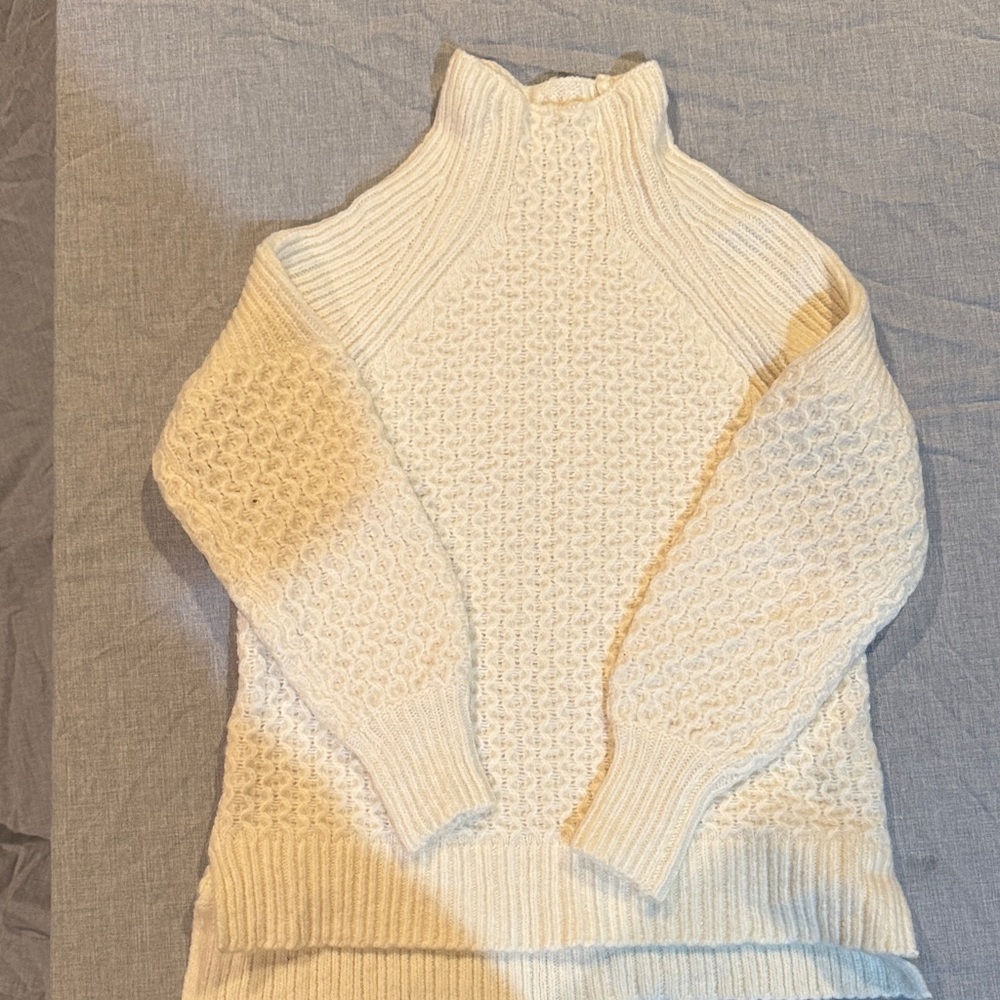 Elegant Cream Women's Mock Neck Sweater